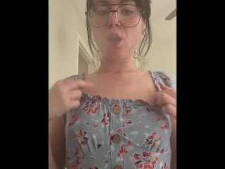 Stoner babe showing off perky tits and hitting bong