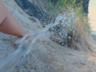 Piss Volando Coño En La Playa Pública