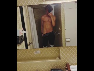 Twunk has a quick wank after work