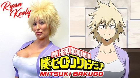 Camsoda - Sexy MILF Ryan Keely cosplayt als Mitsuki Bakugo, sperma op bosje