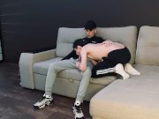 Preview 1 of Stud went to a gay teen friend and fucked him hard bareback in Nike sneakers