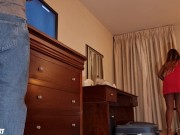 Preview 6 of I Seduced the HOTEL Maintenance GUY and Made Him Cum in My Mouth - UPSKIRT No PANTIES Flash
