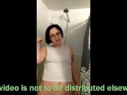 Preview 2 of dirty lesbian pisses all over herself/wet t shirt/shower scenes (full on onlyfans)