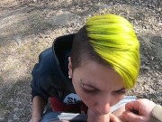 Preview 1 of Outdoor blowjob at the lakes. Cum in mouth and swallow.
