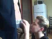 Preview 2 of young Russian guy gives mouth to his best friend and cums in his mouth