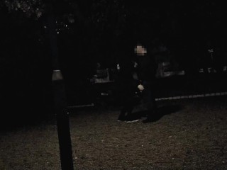 Training my slut wife_in public park,blowjob and sucking dildo