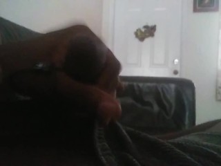 Solo Black Dick on the Couch. Hope no one Walks in