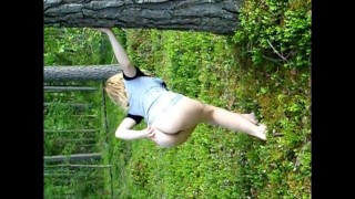 Funny Naked Girl In The Forest