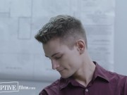 Preview 1 of Risky Game Of 'Who Can Fuck The Boss' Ends In Office Threesome - DisruptiveFilms