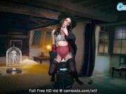 Preview 3 of Sexy Teen Cosplay as Harry Potter - Hermione Granger Rides Sybian Till Massive Climax