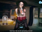 Preview 6 of Sexy Teen Cosplay as Harry Potter - Hermione Granger Rides Sybian Till Massive Climax
