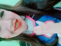 cosplay DVA cumming transgirl