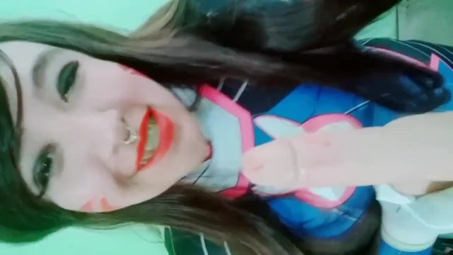 cosplay DVA cumming transgirl