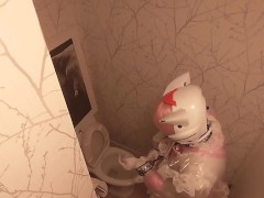 Chibi Moon Clear PVC Maid Locked Eva Helmet Kigurumi Cleans the Bathroom (Fixed)