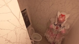 Chibi Moon doorzichtige PVC meid opgesloten Eva helm Kigurumi reinigt de badkamer (vast)