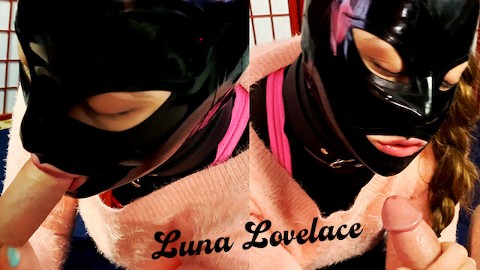 Luna Lovelace - Fuzzy Sweater Blowjob / Latex hood / moaning / Collared