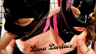 Luna Lovelace - Boquete fuzzy suéter / capuz de látex / gemendo / Colar