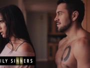 Preview 1 of Family Sinners - Jennifer White's Stepson Catches Her Staring At His Muscles & Gives Her A Taste
