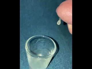Closeup Dripping Cum in Shot Glass Slo-mo