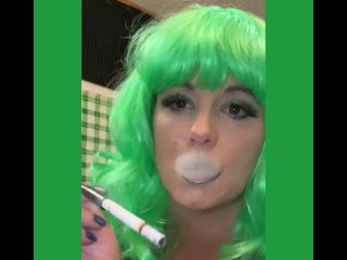 smoking fetish, solo female, amateur pawg milf, large breasts