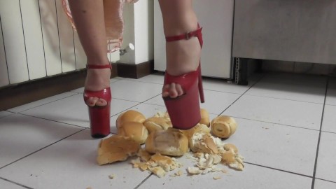 I crush little bread with my lap dance heels (visual 2)