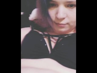 vertical video, solo female, small tits, gothic