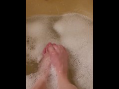 Washing my feet after a hard days work 