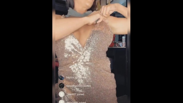 INSTAGRAM SLUT EXPOSES PUSSY AND BOOBS DURING DRESS TRY ON HAUL LIVE (Portrait for Phone)