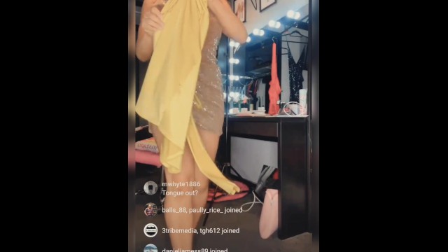 INSTAGRAM SLUT EXPOSES PUSSY AND BOOBS DURING DRESS TRY ON HAUL LIVE (Portrait for Phone)