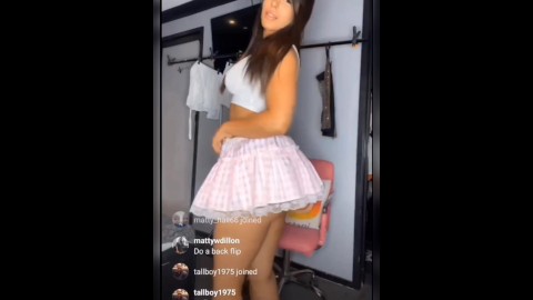 MINI SKIRT TRY ON HAUL LIVE ON INSTAGRAM NO PANTIES (portrait for phones)