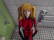 Preview 3 of Asuka tsundere eye contact handjob lickiyng and blowjob in the bathroom