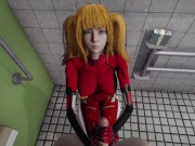 Preview 6 of Asuka tsundere eye contact handjob lickiyng and blowjob in the bathroom