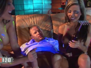 One giant dick for two babes with big boobs