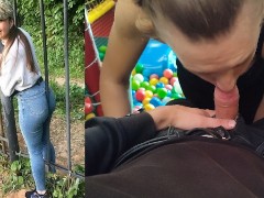 Незнакомец освободил красивую девушку с ловушки и трахнул в ротик и попку