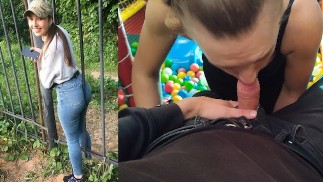A stranger rescued a beautiful girl from a trap and fucked her in the mouth and ass