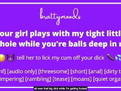 BFF fingering my slutty asshole while her bf fucks me