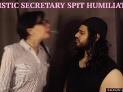 Preview 1 of Sadistic Secretary Spit Humiliation - {HD 1080p} (Preview)