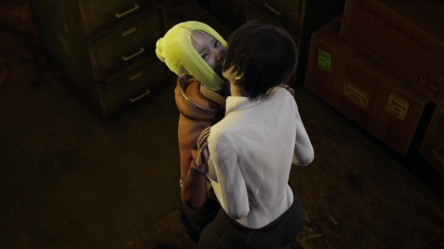 Mikasa throws herself kissing Annie wildly touch tits/cunnilingus/ cumming