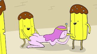 Princess bubblegum wordt gegangbanged door bananenbewakers