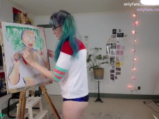 Painting Show Dressed as HarleyQuinn