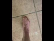 Preview 6 of Jerk off cumshot all over solo boy’s legs and feet
