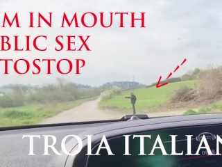 POV AUTOSTOP - I Drink all the Cum to thank (PUBLIC SEX)