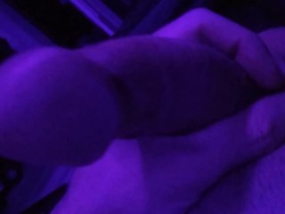 Stroking my Cock in Purple Light - Purple Dick Video Part 1