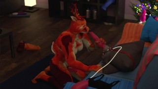 « Cerf Femelle S'amusant Avec Un Cadeau De Noël HD » Par Tillwoofie