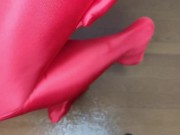 Preview 5 of Perfect Zentai Tights Rubbed Red Zentai