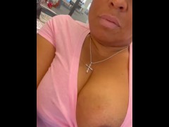 Showing my boobs at my desk