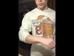 Stepbrother flexes his newly sharpened chef's knife