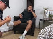 Preview 1 of Latino jock Luca R feet and toe worshiped by gay Dan Edwards