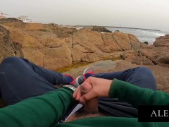 Rock Climbing Leads To Naughty Public Wank With People Watching