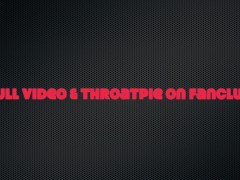 Bombshell Ruby Red Cat Girl in Thigh Highs and Lipstick Gives Sloppy Cum Covered Deepthroat Blowjob